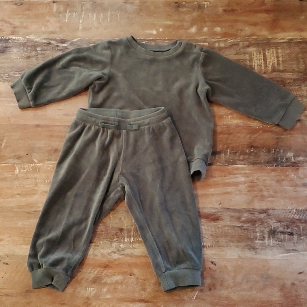 H&M Green Velvet Tracksuit